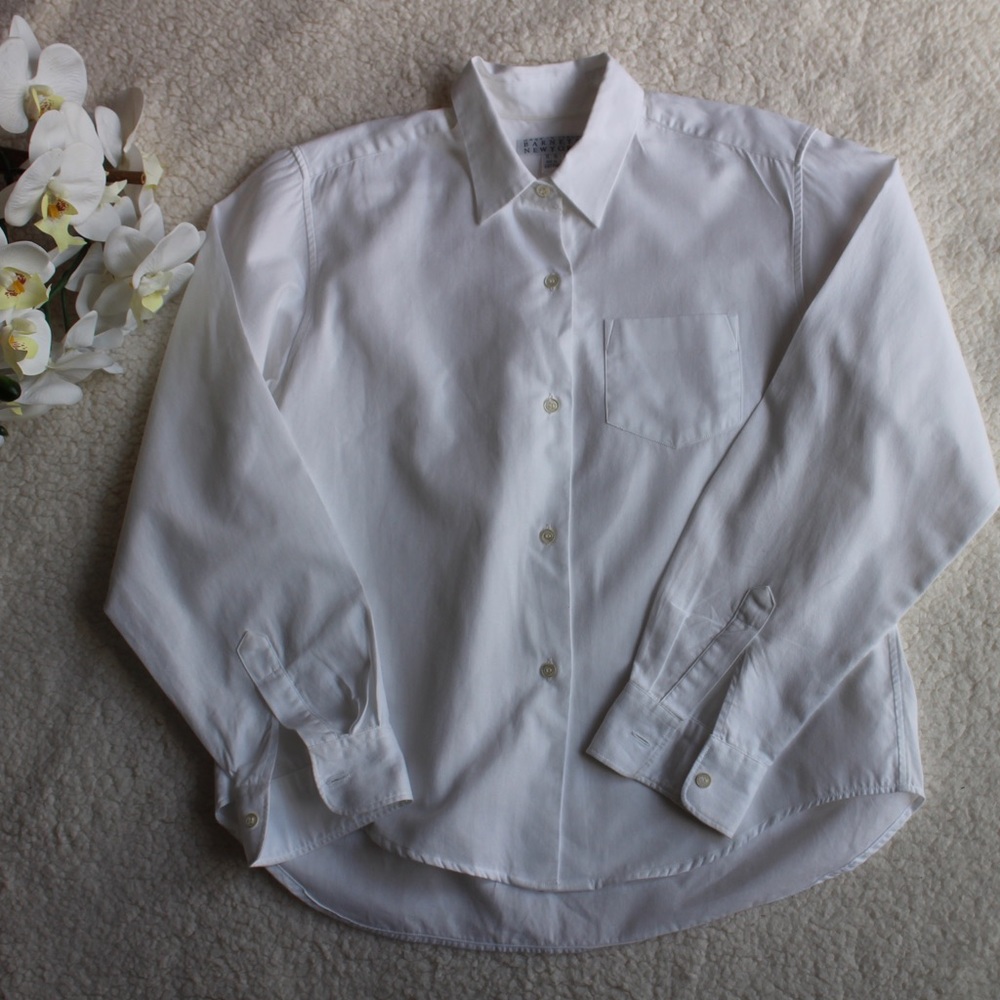 Barneys New York Youth White Button Down Unisex